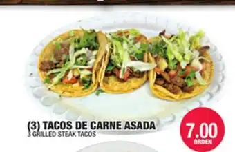 Carnicerias Jimenez (3) TACOS DE CARNE ASADA offer