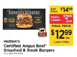 ShopRite Holten's Certified Angus Beef Smashed & Steak Burgers offer