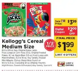 ShopRite Kellogg's Cereal Medium Size offer