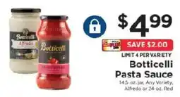 ShopRite Botticelli Pasta Sauce offer