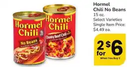 Albertsons Hormel Chili No Beans offer