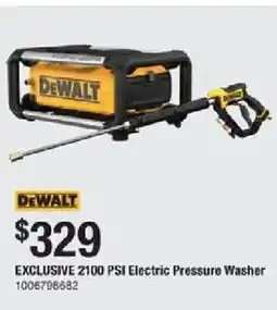 The Home Depot Dewalt exclusive 2100 psi electric pressure washer offer