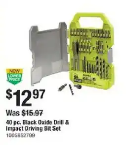 The Home Depot Black Oxide Drill & Impact Driving Bit Set offer