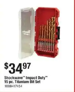 The Home Depot Shockwave Impact Duty Titanium Bit Set offer