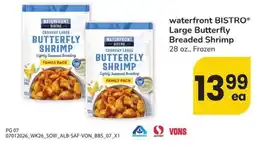Albertsons waterfront BISTRO® Large Butterfly Breaded Shrimp offer