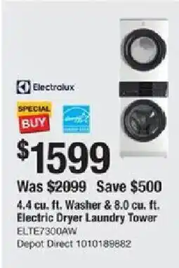 The Home Depot 4.4 cu. ft. Washer & 8.0 cu. ft. Electric Dryer Laundry Tower offer