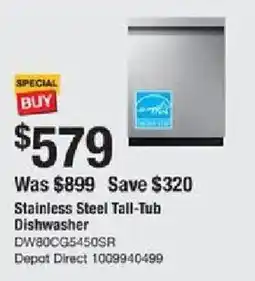 The Home Depot Stainless Steel Tall-Tub Dishwasher offer