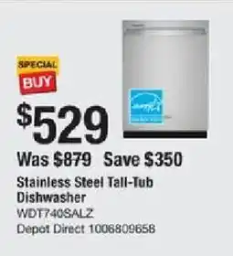 The Home Depot Stainless Steel Tall-Tub Dishwasher offer