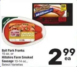 Albertsons Ball park franks or hillshire farm smoked sausage offer