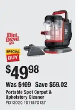 The Home Depot Portable Spot Carpet & Upholstery Cleaner offer