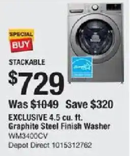 The Home Depot Graphite Steel Finish Washer offer