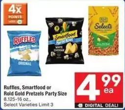 Albertsons Ruffles, Smartfood or Rold Gold Pretzels Party Size offer