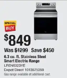 The Home Depot Stainless Steel Smart Electric Range offer