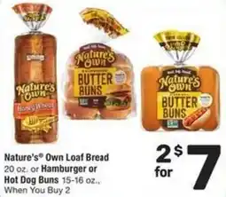 Albertsons Nature's Own Loaf Bread offer