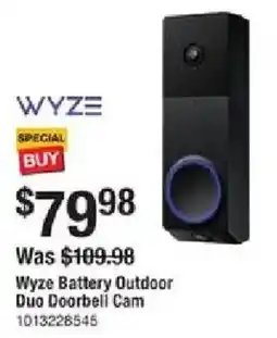 The Home Depot Wyze Battery Outdoor Duo Doorbell Cam offer