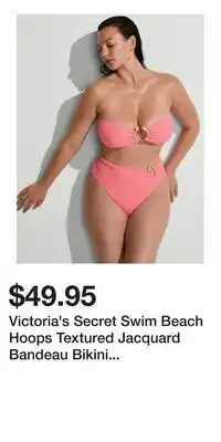 Victoria's Secret Victoria's Secret Swim Beach Hoops Textured Jacquard Bandeau Bikini Top offer