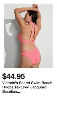 Victoria's Secret Victoria's Secret Swim Beach Hoops Textured Jacquard Brazilian Bikini Bottom offer
