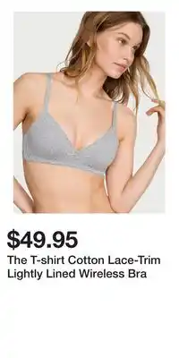 Victoria's Secret The T-shirt Cotton Lace-Trim Lightly Lined Wireless Bra offer
