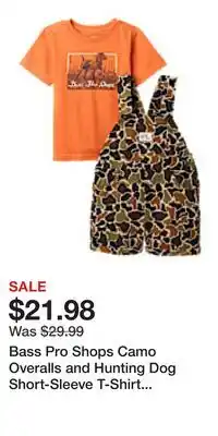Cabela's Bass Pro Shops Camo Overalls and Hunting Dog Short-Sleeve T-Shirt Set for Toddlers offer