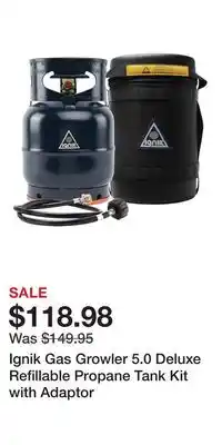Cabela's Ignik Gas Growler 5.0 Deluxe Refillable Propane Tank Kit with Adaptor offer