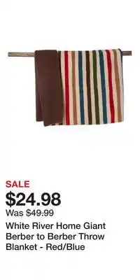 Cabela's White River Home Giant Berber to Berber Throw Blanket - Red/Blue offer