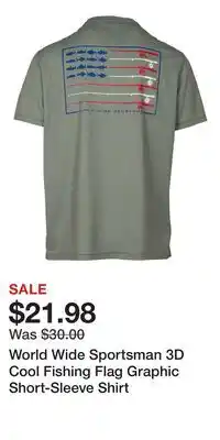 Cabela's World Wide Sportsman 3D Cool Fishing Flag Graphic Short-Sleeve Shirt offer