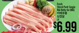 Hmart Fresh Sliced Pork Single Rib Belly for BBQ offer