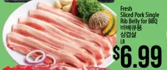 Hmart Fresh Sliced Pork Single Rib Belly for BBQ offer