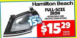 Ollie's Hamilton Beach FULL-SIZE IRON offer
