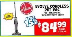 Ollie's HOOVER EVOLVE CORDLESS PET VAC offer
