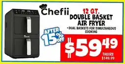 Ollie's Chefii 12 QT. DOUBLE BASKET AIR FRYER offer