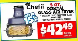 Ollie's Chefii 5 QT. DIGITAL GLASS AIR FRYER offer