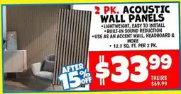 Ollie's 2 PK ACOUSTIC WALL PANELS offer