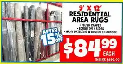 Ollie's 9' X 12' RESIDENTIAL AREA RUGS offer