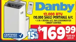 Ollie's Danby 12,000 BTU (10,000 SACC) PORTABLE A/C offer