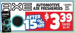 Ollie's AXE AUTOMOTIVE AIR FRESHENERS offer