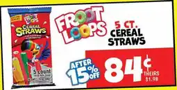 Ollie's FROOT LOOPS 5 CT. CEREAL STRAWS offer