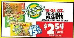 Ollie's HAMPTON FARMS 18-24 OZ. IN-SHELL PEANUTS offer