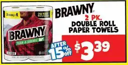 Ollie's BRAWNY 2 PK. DOUBLE ROLL PAPER TOWELS offer