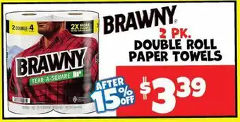 Ollie's BRAWNY 2 PK. DOUBLE ROLL PAPER TOWELS offer