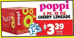Ollie's POPPI 4 PK. 12 OZ. CHERRY LIMEADE offer