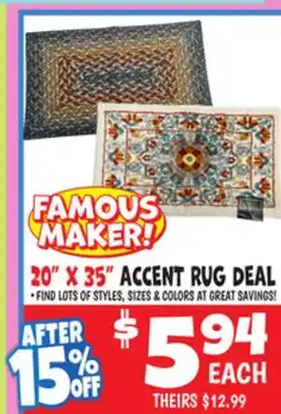 Ollie's 20 X 35 ACCENT RUG DEAL offer