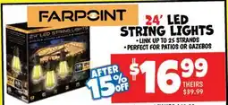 Ollie's FARPOINT 24' LED STRING LIGHTS offer