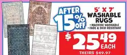 Ollie's 5' X 7' WASHABLE RUGS offer