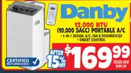 Ollie's Danby 12,000 BTU (10,000 SACC) PORTABLE A/C offer