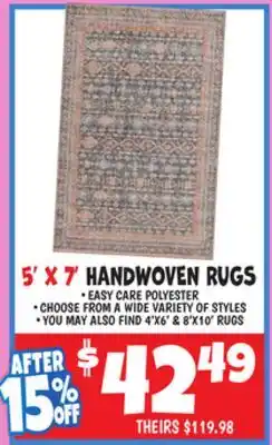 Ollie's 5' X 7' HANDWOVEN RUGS offer