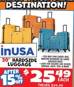 Ollie's 20 HARDSIDE LUGGAGE offer