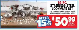 Ollie's 52 PC. STAINLESS STEEL COOKWARE SET offer