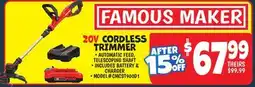 Ollie's FAMOUS MAKER CORDLESS TRIMMER offer