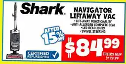 Ollie's SHARK NAVIGATOR LIFTAWAY VAC offer